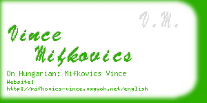 vince mifkovics business card